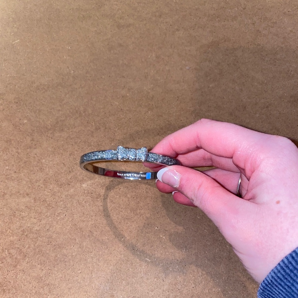 Kate Spade Silver Glitter Bow Bracelet